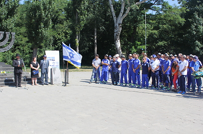 נבחרת ישראל בטקס  (צילום באדיבות אתר ההתאחדות לכדורגל) (צילום באדיבות אתר ההתאחדות לכדורגל)