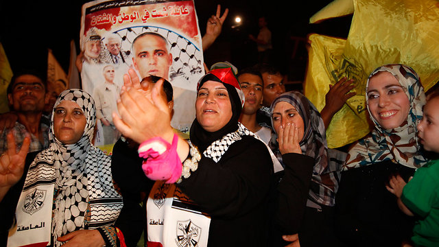 Ramallah celebrates prisoners' release in August (Photo: AP)