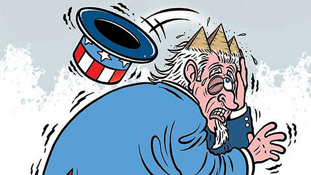 יד מערבית? "מצרים - כאב הראש של ארה"ב", קריקטורה ב"אל-ווטן" הסעודי ()