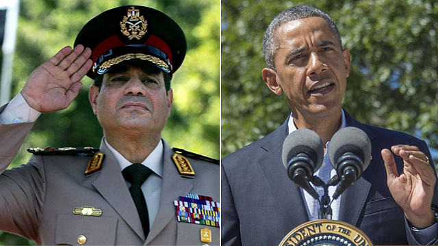Ailed ties? Al-Sisi, Obama (Photos: AP, AFP)