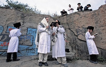 חסידים באומן. נסיעה יקרה (צילום: אי.פי.איי)