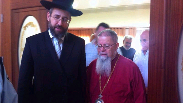 Rabbi Lau and Archbishop Shakur (Photo: Yerach Toker) (Photo: Yerach Toker)