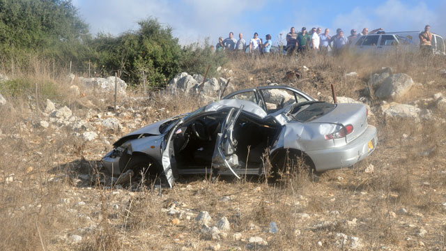 זירת התאונה בגליל, היום (צילום: אתר פאנט) (צילום: אתר פאנט)