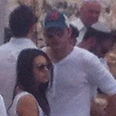 Ashton Kutcher and Mila Kunis at funeral 