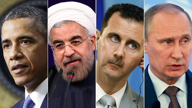 Putin, Assad, Rohani and Obama (Photo: AP)