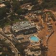 Aerial photo of Kogan mansion under construction in Caesarea 