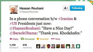 Rohani's tweet which was later removed