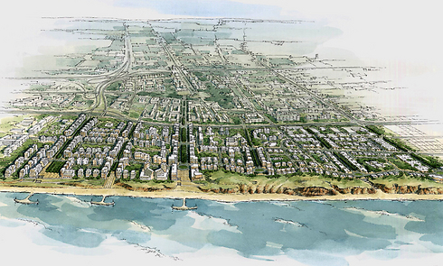 הדמיית תוכנית תא 3700. 12 אלף יחידות דיור על קו החוף (הדמיה: קולקר קולקר אפשטיין אדריכלים בע"מ) (הדמיה: קולקר קולקר אפשטיין אדריכלים בע