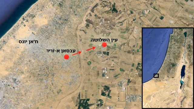 החלה בעבסאן א-זריר, הסתיימה בתוך שטח ישראל (צילום: google maps) (צילום: google maps)