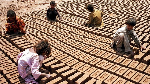 עבדות במפעל לבנים בפקיסטן (צילום: איי פי) (צילום: איי פי)