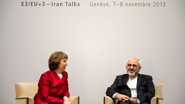 שרת החוץ של האיחוד האירופי ושר החוץ האיראני. ההסכם מתבשל (צילום: AFP) (צילום: AFP)
