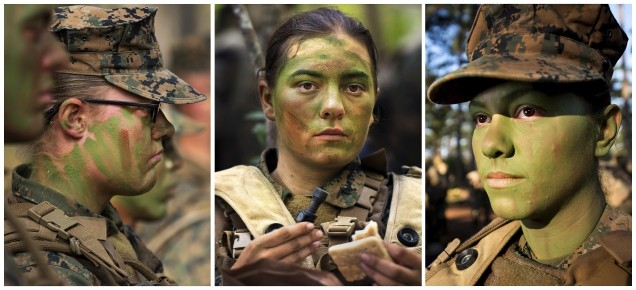 The three female graduates (Photo: US Marine Corps website)