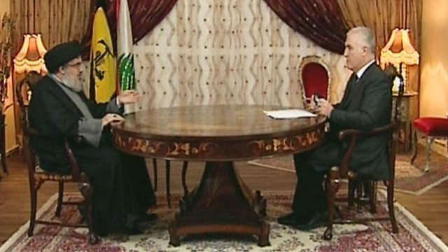Nasrallah interview on OTV (Photo: AFP) (Photo: AFP)