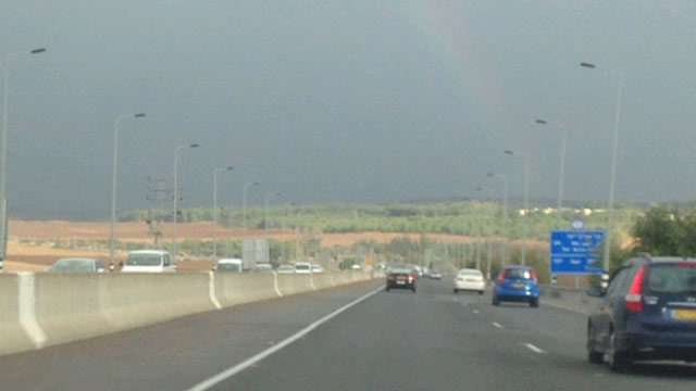 וגם בכביש ירושלים-תל אביב רואים צבעוני (צילום: אפרת) (צילום: אפרת)