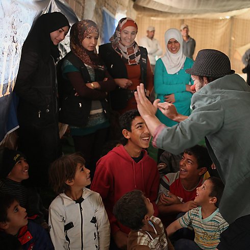 Syrian women and children at a refugee camp in Jordan (Photo: AP) (Photo: AP)