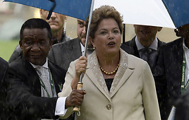Dilma Rousseff, the president of Brazil, at the ceremony (Photo: AFP)