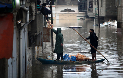 Rain turns Gaza streets into canals (Photo: MCT)