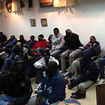 Asylum seekers in Kibbutz Nachshon, Monday night 