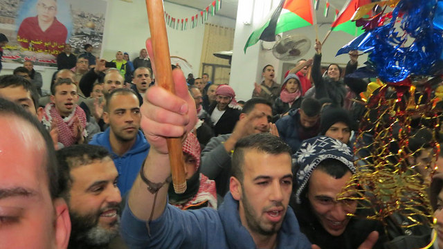 Previous round of Palestinian prisoners' release (Photo: Hassan Shaalan)