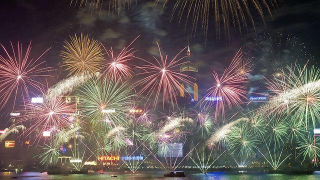 חצות הלילה בהונג קונג (צילום: AFP) (צילום: AFP)