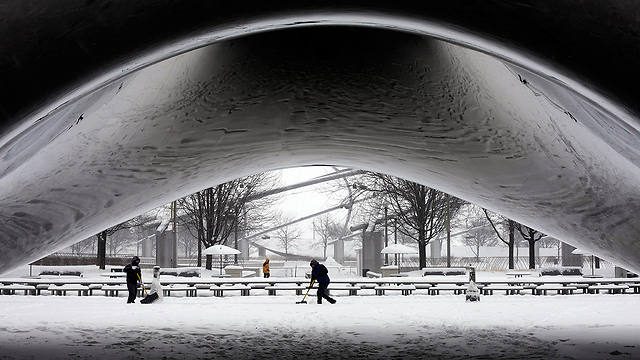 שיקגו. שלג כבד (צילום: AP) (צילום: AP)