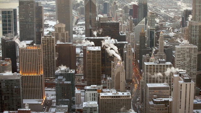 גגות הבניינים של שיקגו הלבינו (צילום: AFP) (צילום: AFP)