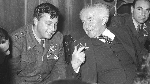 David Ben-Gurion (right). He did not found the Jewish state in order to prevent future disasters (Photo: Courtesy of the IDF archives, Bamahane)