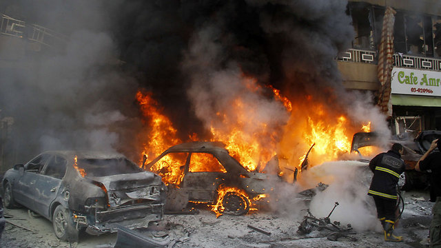 פיגוע ברובע חיזבאללה בביירות (צילום: AFP) (צילום: AFP)