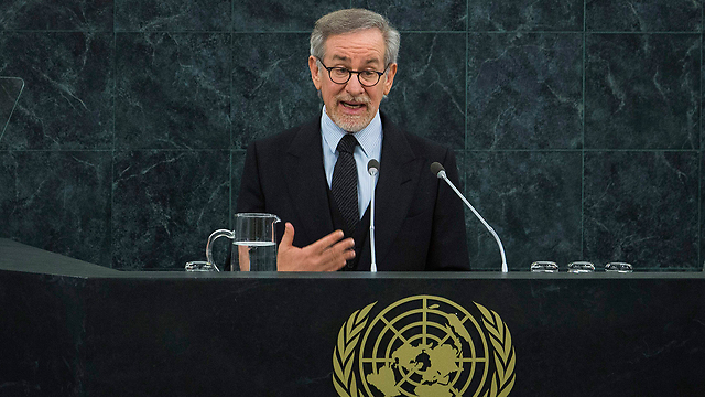 התורם המצטיין. ספילברג בנאום באו"ם (צילום: רויטרס) (צילום: רויטרס)