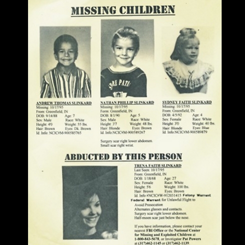 מודעת הילדים הנעדרים ואמם מ-1995. במרכז, נתן ()