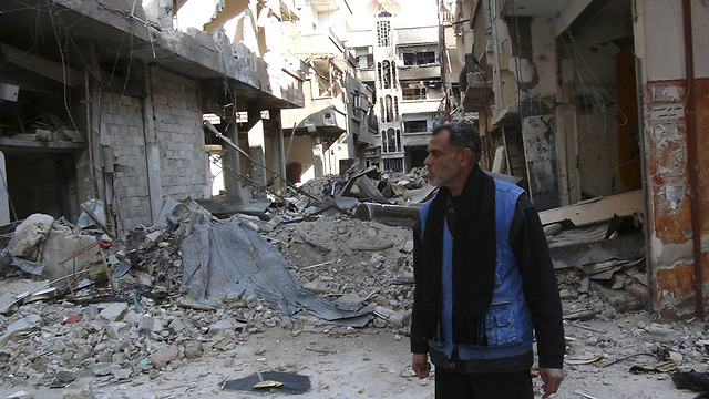 Wreckage in the Yarmouk refugee camp caused by fighting between Assad regime and rebels (Photo: Reuters)