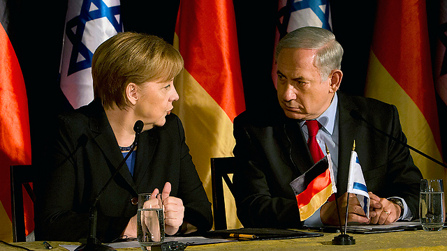 Merkel and Netanyahu in Jerusalem last year. (Photo: AP) (Photo: AP)
