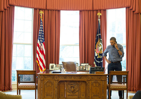 President Obama on a call with Putin (Photo: Reuters)