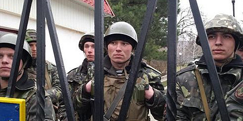 Ukrainian soldiers besieged on base