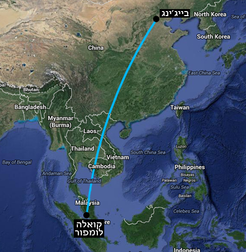 מסלול הטיסה הייעודי (צילום: Google Maps) (צילום: Google Maps)