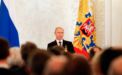 נשיא רוסיה נואם בצהריים - ותוקף את המערב (צילום: רויטרס) (צילום: רויטרס)