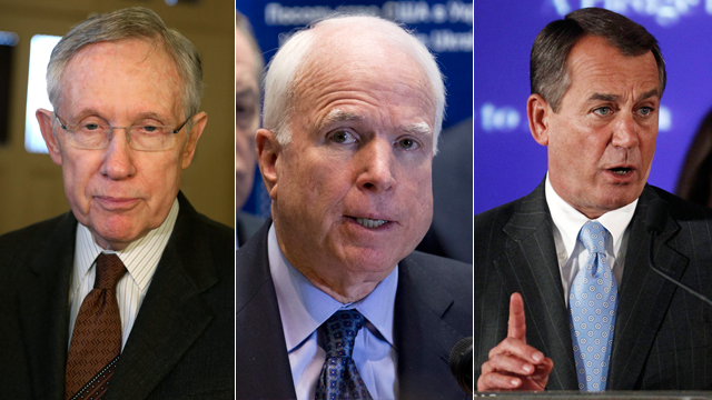 ברשימת הסנקציות: הסנאטורים האמריקנים ביינר, מקיין וריד  (צילום: רויטרס, AP, AFP) (צילום: רויטרס, AP, AFP)