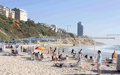 The Netanya beach that served as the stage for an attack on Eritreans. (Photo: Nimrod Glickman) (Photo: Nimrod Glickman)