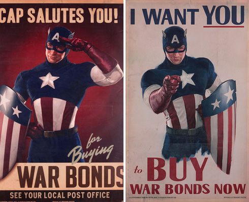 קפטן אמריקה רוצה אותך. כרזות לתשלום מגבית לצבא ארצות הברית ()