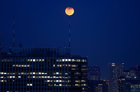 ירח בשמי טוקיו (צילום: רויטרס) (צילום: רויטרס)