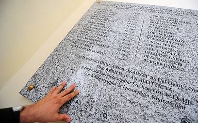 Plaque commemorating Jewish Hungarian children who died in the Holocaust (Photo: AFP)
