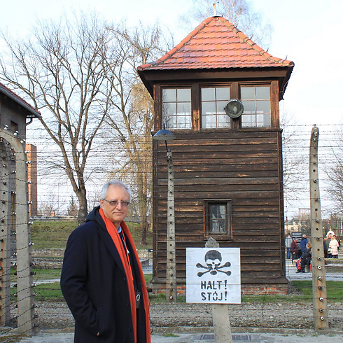 Dr. Dajani Daoudi at Auschwitz concentration camp.