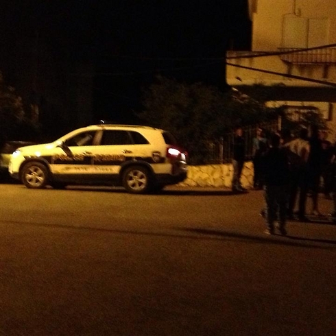 Police investigating a crime scene in Umm al Fahm