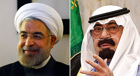 Iranian President Rouhani (left) has started cooling relations with his nemisis, Saudi Arabia's King Abdullah (right). (Photo: Reuters) (Photo: Reuters)