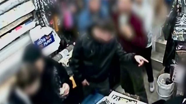 Youths attacking Arab salesman on CCTV