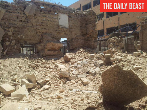 The Jobar synagogue in ruins (Photo: The Daily Beast)