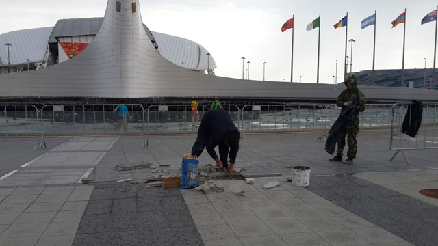 Construction work done at the Sochi Olympic Park in an attempt to draw more tourists (Photo: Polina Garaev)