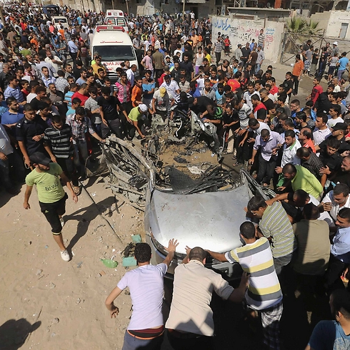 The car hit by the IAF (Photo: Reuters)