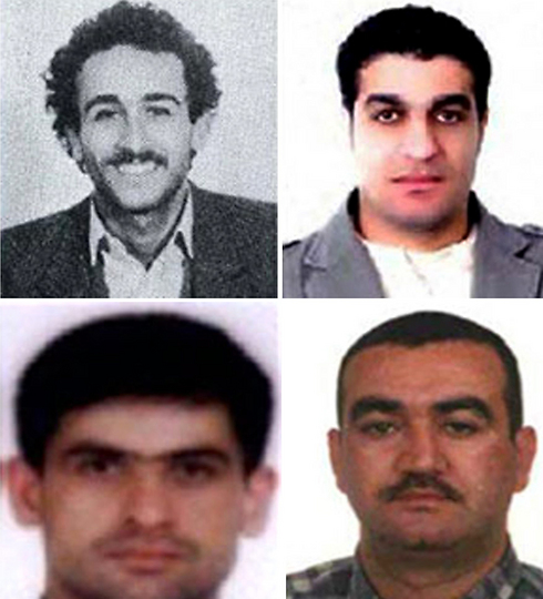 ארבעת הנאשמים ברצח אל-חרירי. בדר א-דין בשורה העליונה משמאל (צילום: AFP/SPECIAL TRIBUNAL FOR LEBANON) (צילום: AFP/SPECIAL TRIBUNAL FOR LEBANON)