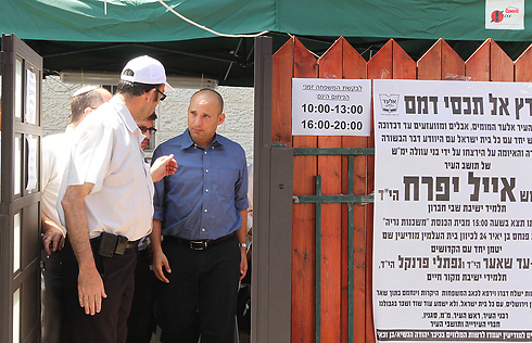 Economy Minister Naftali Bennett visiting the family of Eyal Yifrach, an Israel teen who was recently kidnapped and murdered. (Photo: Ido Erez) (Photo: Ido Erez)